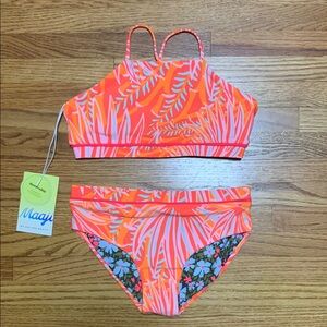 Maaji kids swimsuit - girls bikini set, sporty bralette with cross back straps